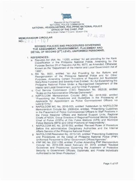 pnp mc 2021-107|PNP Memorandum Circular No 2021 107 .